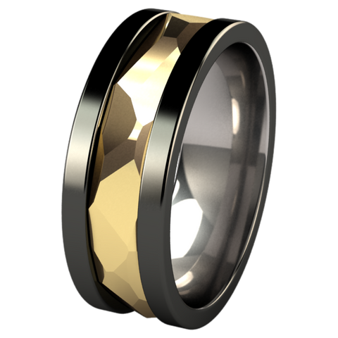 Nugget Yellow Gold Inlay - Black