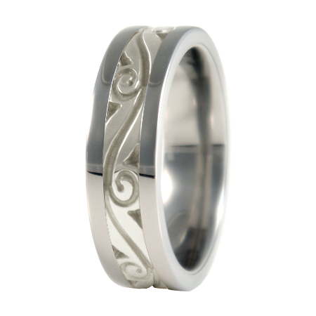 Murano sculpted white Gold inlay