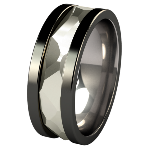 Nugget White Gold Inlay - Black