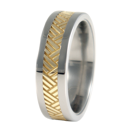Chevrons sculpted Gold inlay