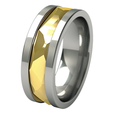 Nugget sculpted Yellow Gold inlay